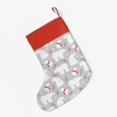 Niedliches Polar Bear Muster Personalisiert Kleiner Weihnachtsstrumpf (Rückseite (Hängend))