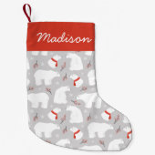Niedliches Polar Bear Muster Personalisiert Kleiner Weihnachtsstrumpf (Vorderseite)
