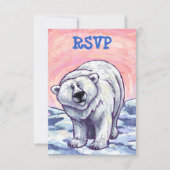 Niedliches Polar Bear Party Center UAWG RSVP Karte (Vorderseite)