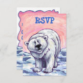Niedliches Polar Bear Party Center UAWG RSVP Karte (Vorne/Hinten)