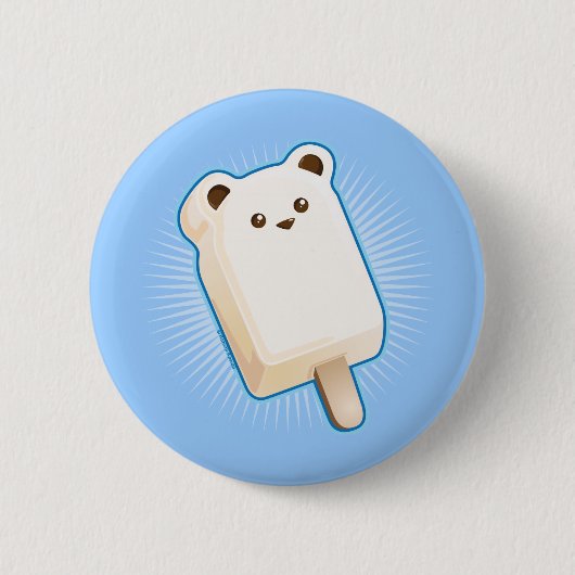 Niedliches polarer Bärn-Eiscreme-Bar Button (Vorderseite)