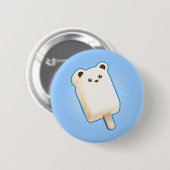 Niedliches polarer Bärn-Eiscreme-Bar Button (Vorne & Hinten)