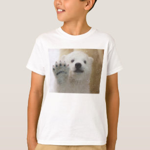 Niedliches polares Bärenjungs-Wellenartig bewegen T-Shirt