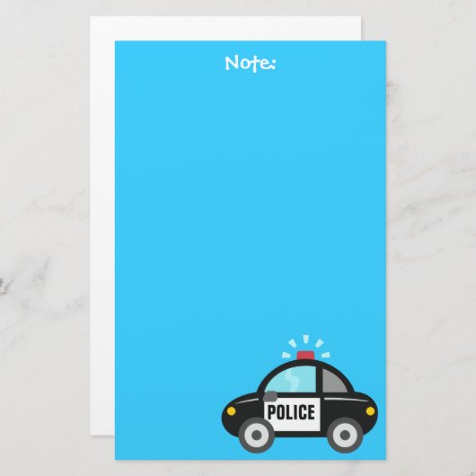 Niedliches Polizei-Auto mit Sirene für Kinder Briefpapier (Vorne/Hinten)