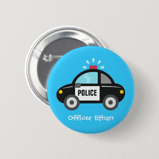Niedliches Polizei-Auto mit Sirene für Kinder Button (Vorne & Hinten)