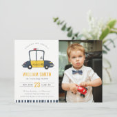 Niedliches Polizeiauto Kinder Foto jedes Alters Ge Dankeskarte (Stehend Vorderseite)