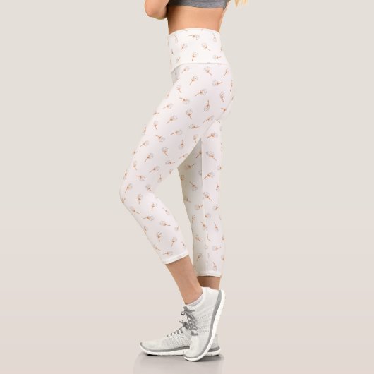 Niedliches Polka Dot Blume Muster Capri Leggings (Links)