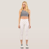 Niedliches Polka Dot Blume Muster Capri Leggings (Vorderseite)