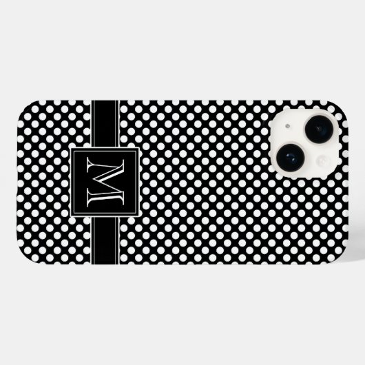 Niedliches Polka-Dot-Muster und Monogramm Case-Mate iPhone Hülle (Rückseite (Horizontal))