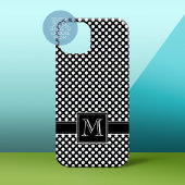 Niedliches Polka-Dot-Muster und Monogramm Case-Mate iPhone Hülle