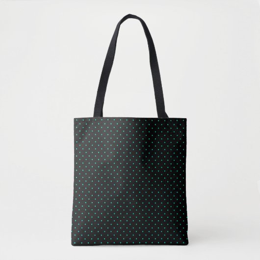 Niedliches Polka Dot Pattern Einfach Modernes Aqua Tasche (Vorderseite)