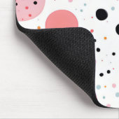 Niedliches Polka-Punkt-Spotter-Muster weiß Mousepad (Ecke)