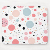 Niedliches Polka-Punkt-Spotter-Muster weiß Mousepad (Vorne)