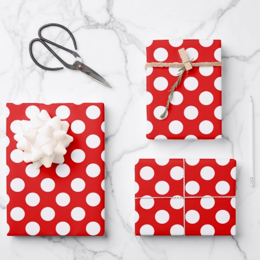 niedliches Polka-Punktmuster-Party Geschenkpapier Set (Vorderseite)