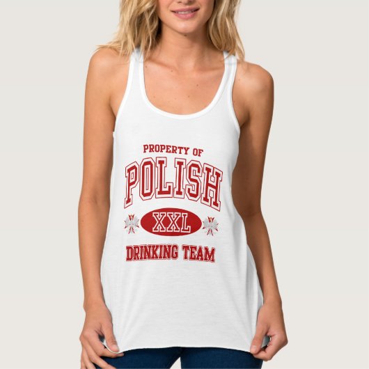 Niedliches polnisches trinkendes Team Tank Top (Vorderseite)