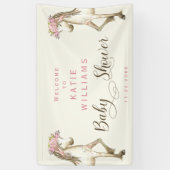 Niedliches Pony Cream Baby Dusche Begrüßungszeiche Banner (Vertikal)