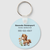 Niedliches Pony Eating Daisies Business Schlüsselanhänger (Vorderseite)