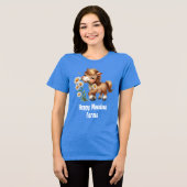 Niedliches Pony Eating Daisies Farm Business Tri-Blend Shirt (Vorderseite voll)