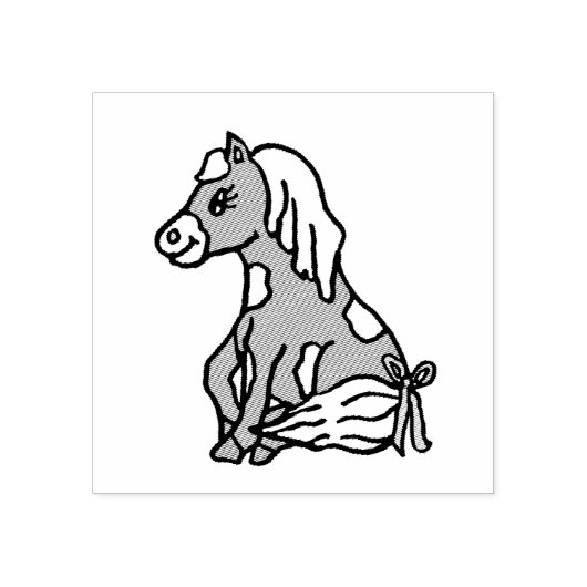 Niedliches Pony Farm Animal Gummistempel (Prägung)