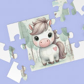 Niedliches Pony in einem Whimsikwald Jigsaw Puzzle