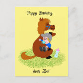 Niedliches Pony mit Baby - Kindergeburtstag Postkarte (Vorderseite)