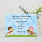 Niedliches Pony Party Reiten Einladung (Stehend Vorderseite)