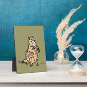 Niedliches Pony wird für Karotten funktionieren Fotoplatte (Seite)