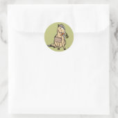 Niedliches Pony wird für Karotten funktionieren Runder Aufkleber (Tasche)