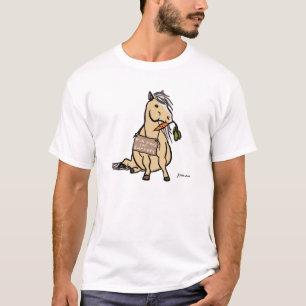 Niedliches Pony wird für Karotten funktionieren T-Shirt