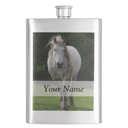 Niedliches Ponyfoto Flachmann (Vorderseite)