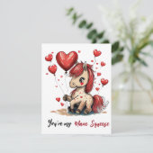Niedliches Ponyvalentin Feiertagskarte (Stehend Vorderseite)