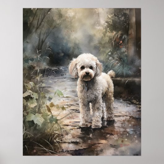Niedliches Poodle Dog Art Print Poster (Vorne)