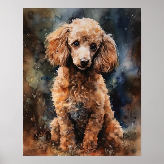 Niedliches Poodle Dog Art Print Poster (Vorne)