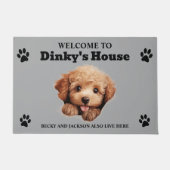 Niedliches Poodle Dog Foto Fußmatte (Vorderseite)