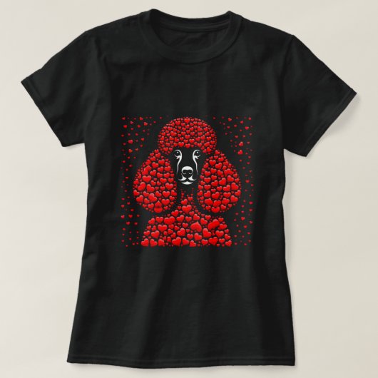 Niedliches Poodle Herzkinder Mäuse Frauen Valentin T-Shirt (Design vorne)