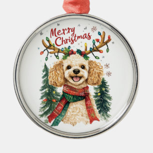 Niedliches Poodle Hund Ornament Aus Metall