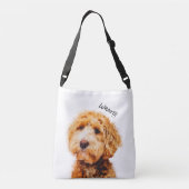 Niedliches Poodle-Hundemuster Tragetaschen Mit Langen Trägern (Rückseite)
