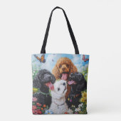 Niedliches Poodle und Goldendoodle Tasche (Rückseite)