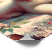 Niedliches Poodle Vintage Malerei Poster (Ecke)