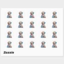 Niedliches Poodle Welpe Wasserfarbe Kunst