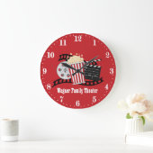 niedliches Popcorn-Add-on Große Wanduhr (Zuhause)