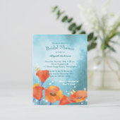 Niedliches Poppy Floral Brautparty Einladung (Stehend Vorderseite)