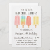 Niedliches Popsiv Summer Party für Kinder Einladung (Vorne/Hinten)