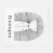 Niedliches Porcupine Einfache Linie Zeichnend Indi Fleecedecke (Vorderseite (Horizontal))