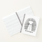 Niedliches Porcupine Einfache Linie Zeichnend Indi Notizblock (Innenseite)