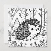 Niedliches Porcupine im Wald | Farbseite Karte (Vorderseite)