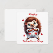 Niedliches Porcupine - Valentinstag Dankeskarte (Vorne/Hinten)