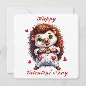 Niedliches Porcupine - Valentinstag Dankeskarte (Vorderseite)