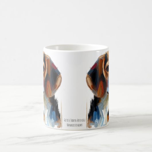 Niedliches Portrait des Beagle Kaffeetasse (Mittel)