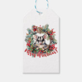 Niedliches Possum in Beeren. Frohe Weihnachten Geschenkanhänger (Vorderseite)